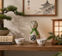 Hyottoko Handcrafted Ceramic Sake Set
