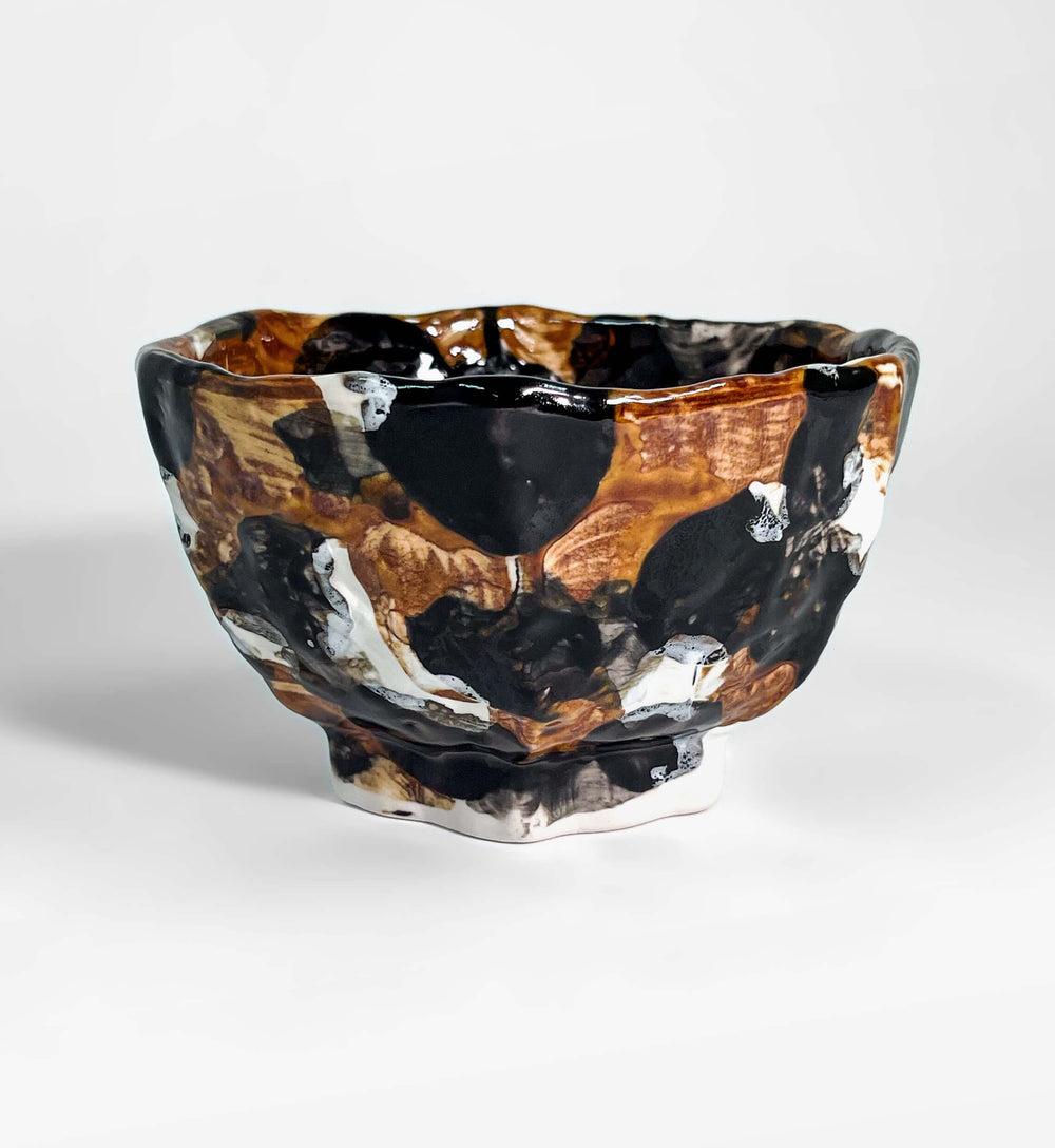 Tricolor Hammered Hexa Bowl