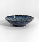 Navy Stripe Shallow Bowl