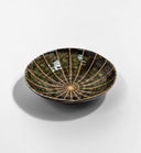 Deep Green Stripe Shallow Bowl