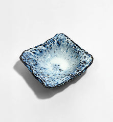 Milky Hammered Square Bowl